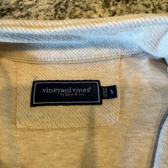 Vineyard Vines Mens Calmwater Quarter Zip White Beach - Small - Picture 4 of 7